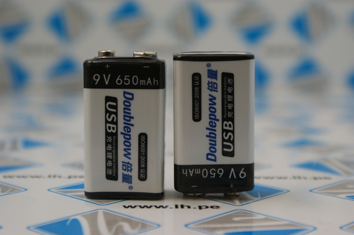 9V USB 650mAh           Lithium-ion battery, rechargeable high capacity